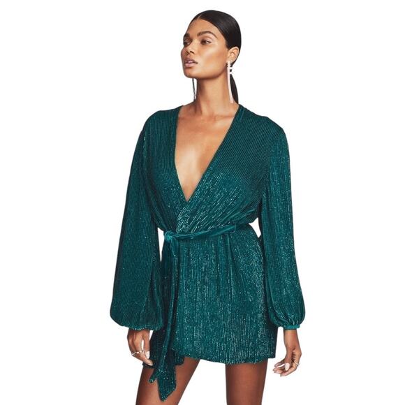 Retrofete NWT Gabrielle Sequin Robe Gown in Green Size XXL - Picture 1 of 7
